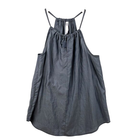 Gilligan & OMalley Womens Gray Halter Neck Top Size S Tassel Sleeveless Comfy - Picture 1 of 10